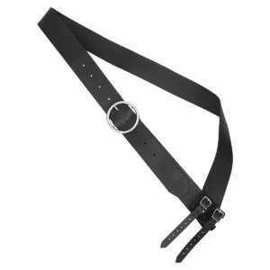Medieval Black Leather Sword  Belt with Adjustable Frog