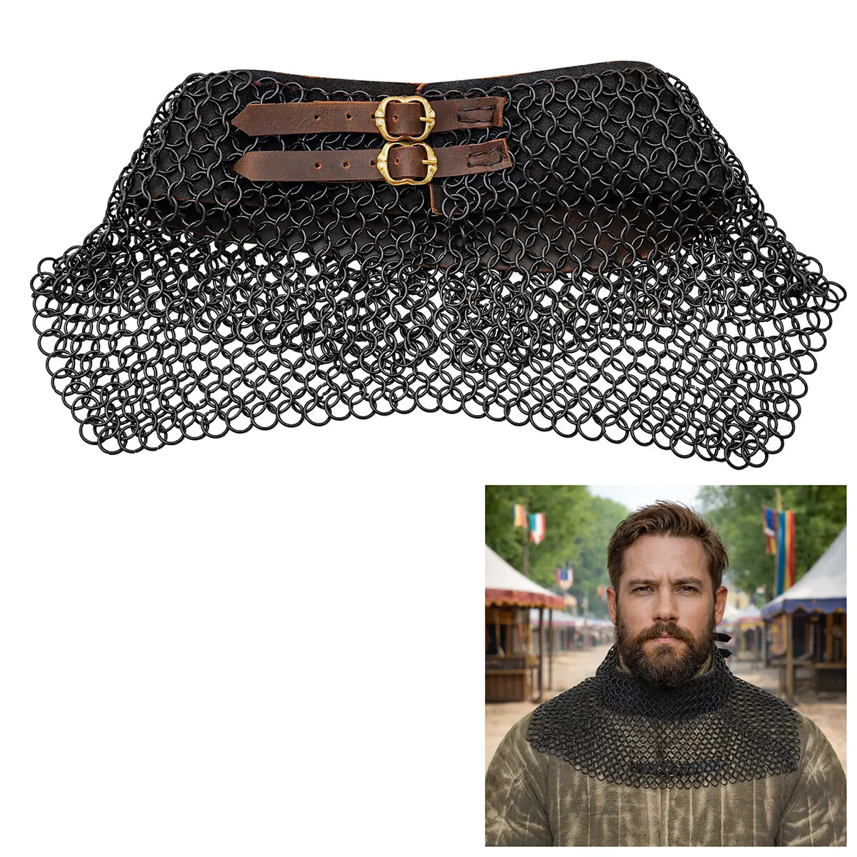 Butted chainmail collar
