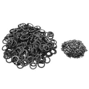 Steel Flat Loose Wedge Riveted Rings - 8mm Flat Ring - 18 Gauge, Mild Steel, Natural Finish - 1000 Pcs – Ideal for Chainmail DIY & Repairs