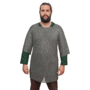 Chainmail Haubergeon 8 mm Round Ring Round Riveted Rings with Alternating Flat Solid Rings 18 Gauge Mild Steel - LARP, Stage, Costume