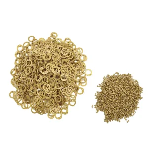 Loose Brass Flat Ring Round Riveted – 8mm 17 Gauge – Set of 100 pcs – Medieval Chainmail Repair Rings
