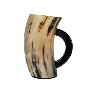 Natural Drinking Horn Mug With Handle