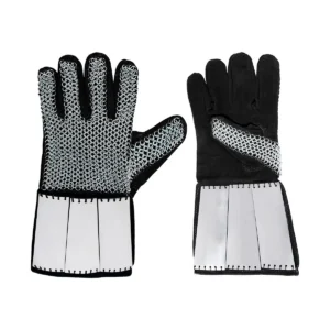 Chainmail Gauntlets with Steel Bracers & Suede Inner Gloves – 6mm – Ideal for LARP, Cosplay & Reenactments