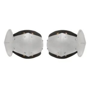 Medieval Steel Poleyns, Hand Forged Knee Armour with Padded Liner for Knights, LARP & Living History