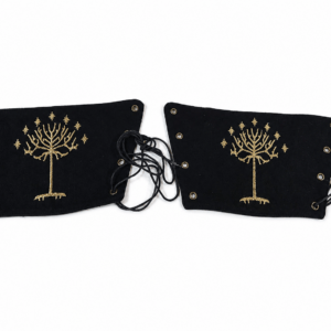 Tree Embroidered Medieval Canvas Bracers