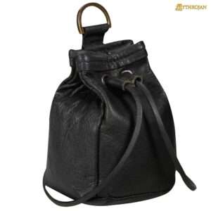 Medieval Drawstring Leather Belt Bag