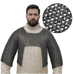 Chainmail Half Hauberk 6 mm Dome Riveted Flat Rings, Alternating Flat Solids