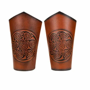 Celtic Spiral Leather Bracers