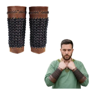 Leather Arm Bracers with Chainmail
