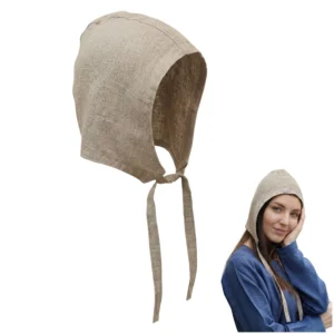 Robert Medieval 100 % Linen Coif: 13th-15th Century Headwear for Reenactment and LARP