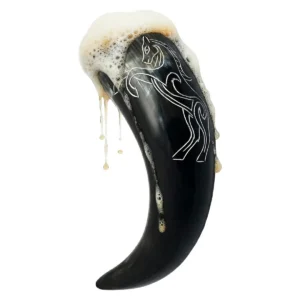 Viking Drinking Horn 400 - 500 ML Handcrafted Real Ox Horn