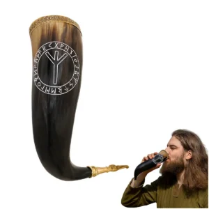 Algiz Rune Mead Horn