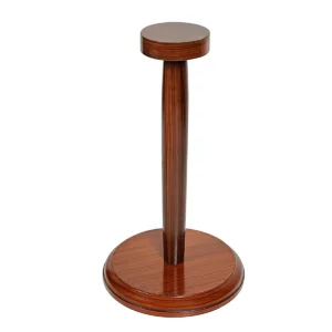 Wooden Helmet Stand, Polished Hardwood Display