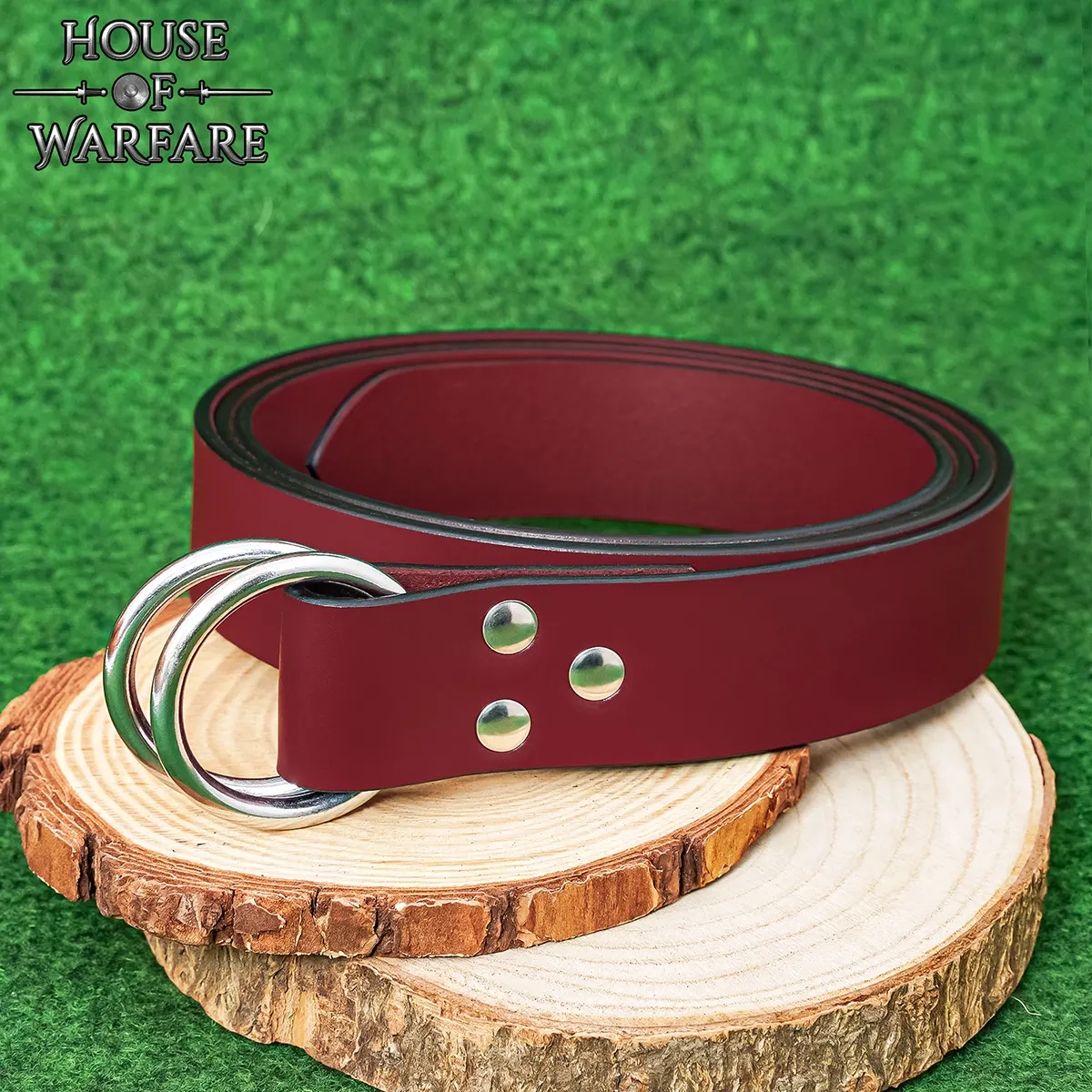 Double O Ring Belt - Medieval Leather Belt - Image 2