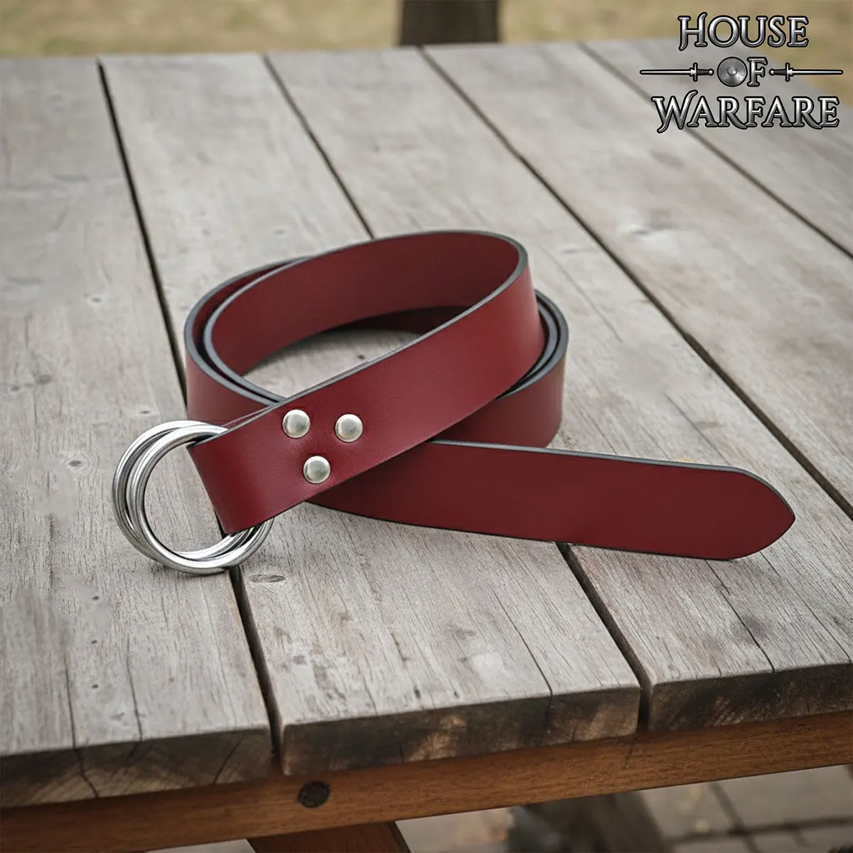 Double O Ring Belt - Medieval Leather Belt - Image 6