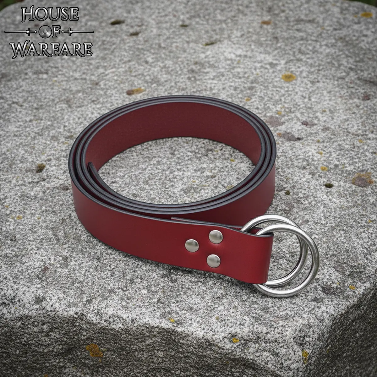 Double O Ring Belt - Medieval Leather Belt - Image 7