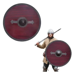Medieval Wooden Shield with Steel Umbo