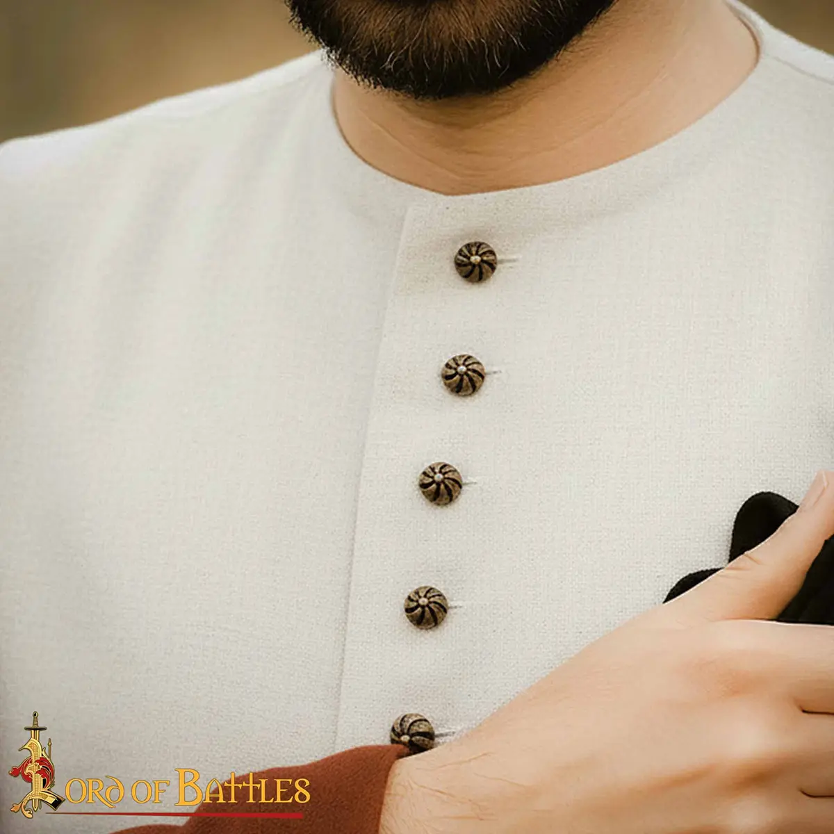 Medieval Antique Brass Buttons - Set of 6 Medieval Antique Brass Buttons - Set of 6 - Image 4