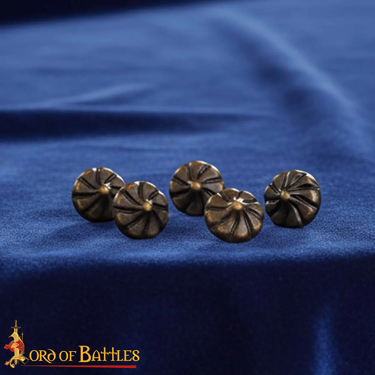 Medieval Antique Brass Buttons - Set of 6 Medieval Antique Brass Buttons - Set of 6 - Image 5