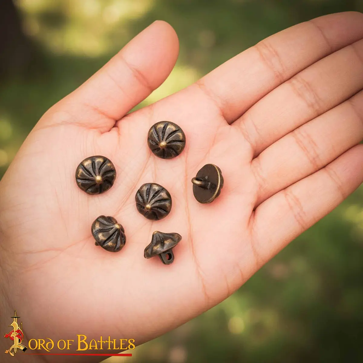 Medieval Antique Brass Buttons - Set of 6 Medieval Antique Brass Buttons - Set of 6 - Image 8