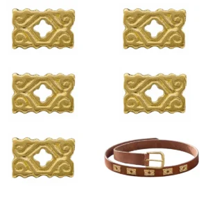 15th Medieval Quatrefoil Brass Belt Mount