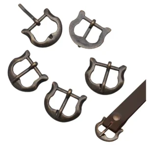 Late Medieval Antique Brass Buckle Set of 5
