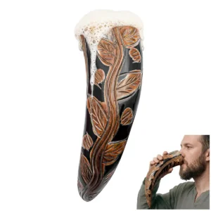 Engraved Viking Drinking Horn