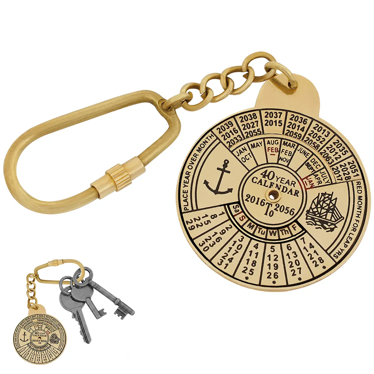 11401-Featured-Ai Brass Calendar Keychain