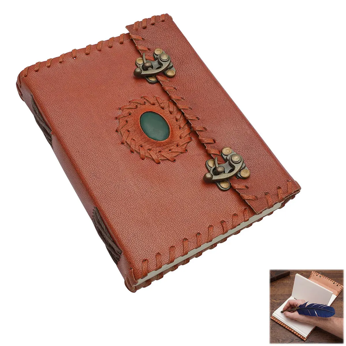 Emerald Stone leather journal​