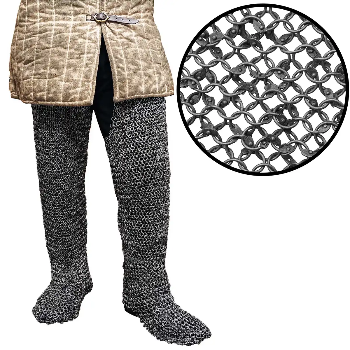 Round Riveted Chainmail Leggings