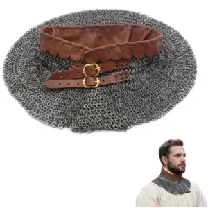 Chainmail Gorget Round Rings Round Rivets Alternating 6mm 18 Gauge