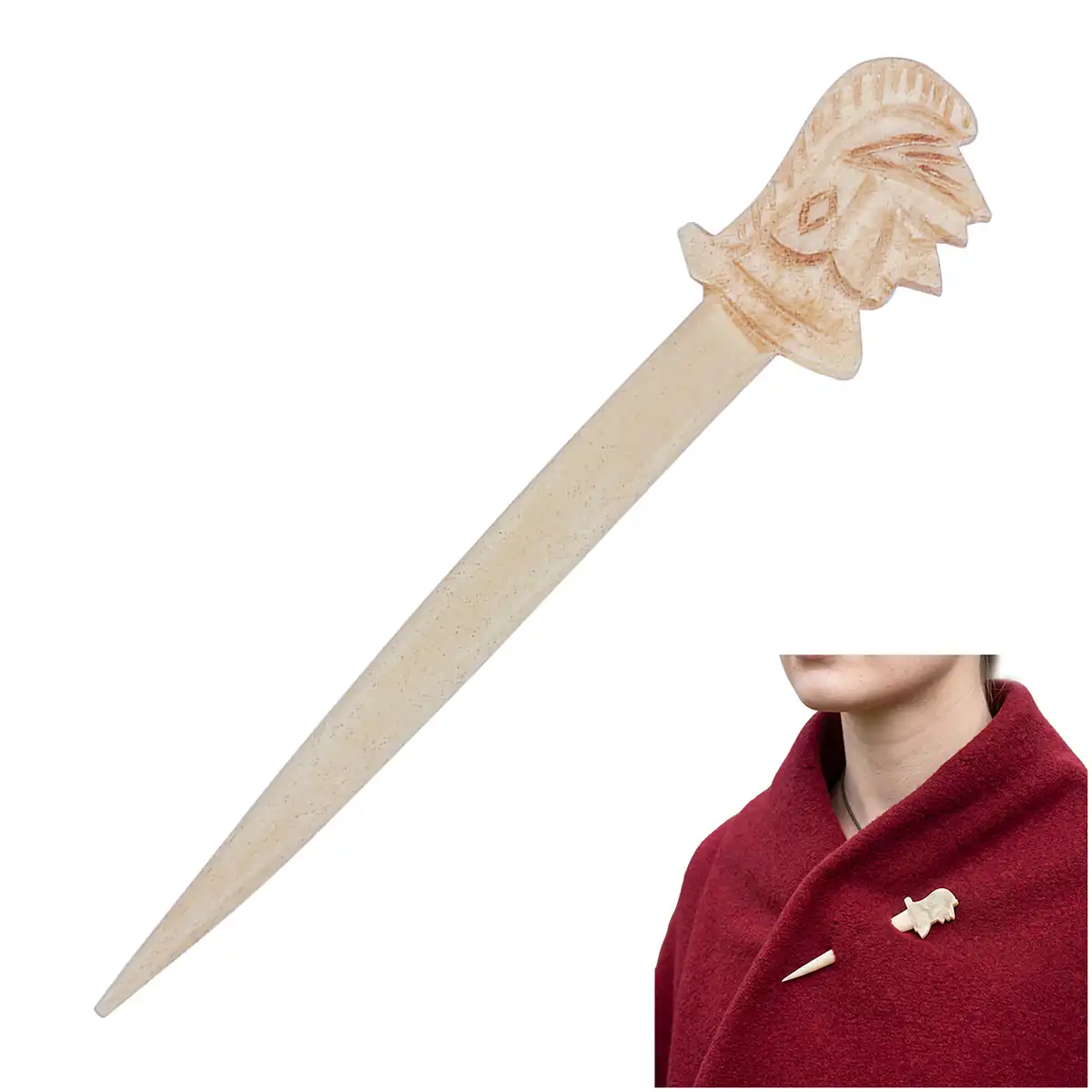 Viking Bone Cloak Pin