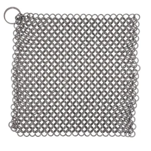 Stainless Steel Chainmail Scrubber Keychain, Skillet Cleaner & Unique Gift
