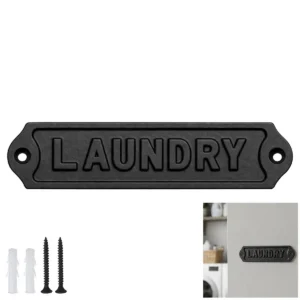 Solid Forged Iron Vintage Laundry Sign for Doors Handmade Hardware Accessory
