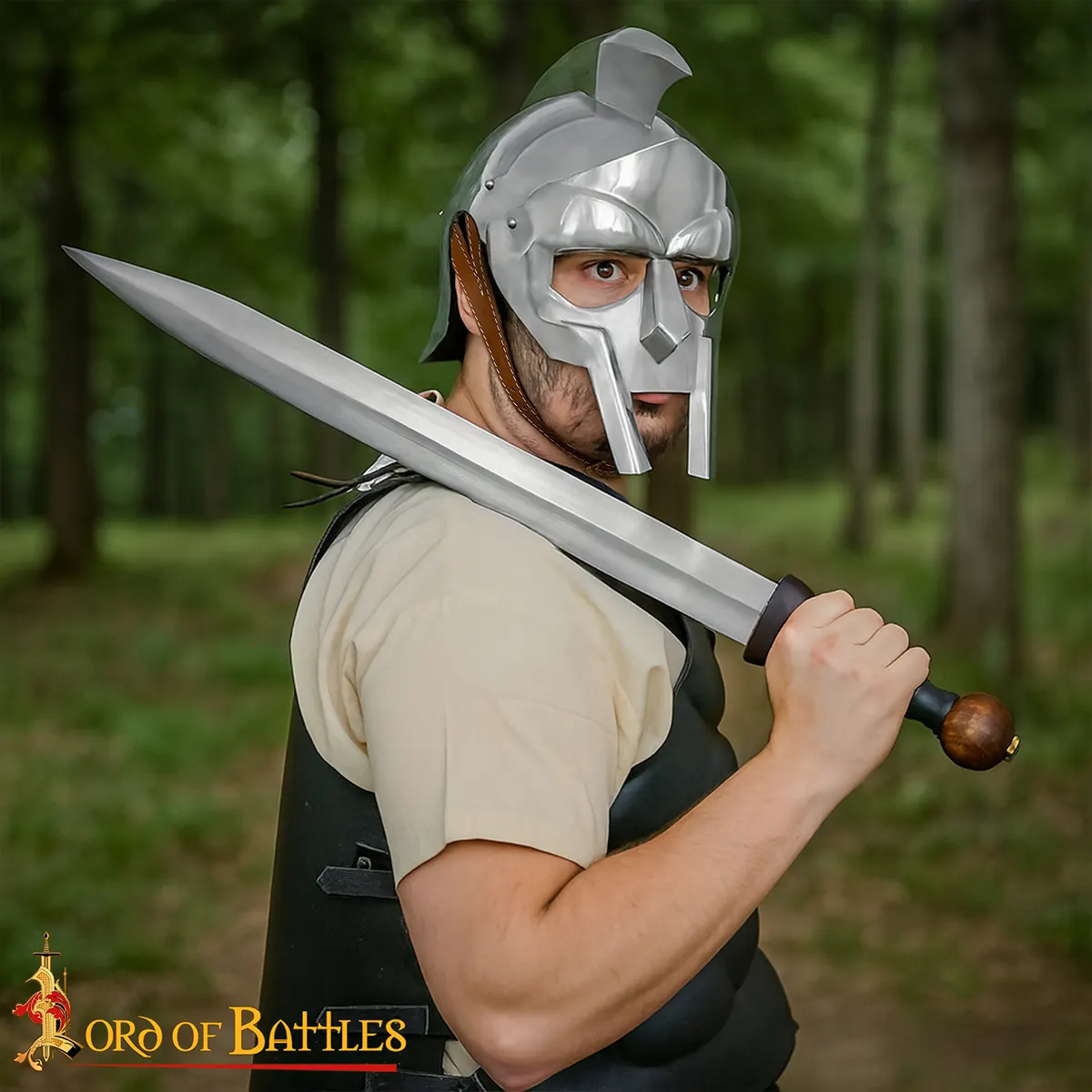 Maximus Gladiator Helmet – Polished Steel with Liner Roman Gladiator Armor Maximus Gladiator Helmet – Polished Steel with Liner Roman Gladiator Armor - Image 6