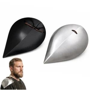 Early Medieval Visby Pauldrons Steel Shoulder Armor with Leather Ties