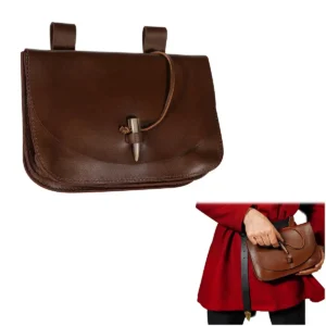 Mythical Venture Medieval Leather Bag for LARP, Renaissance, and Viking Themes