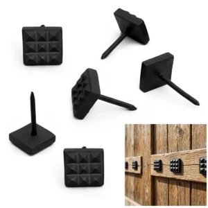 Square Waffle Clavo Nail -SOLID FORGED IRON Victorian, Colonial, Retro, Steampunck, Gothic, Baroque Medieval