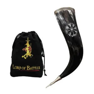 Viking Ale Drinking Horn Vegvísir Rune