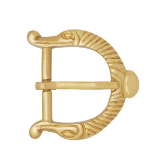 Solid Brass Viking Belt Buckle with Animal Motif