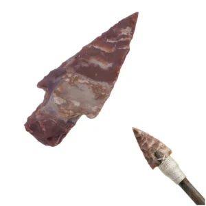 Small Stone Stemmed Arrowhead in Brown Flint 6cm