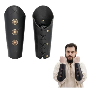 Medieval Handcrafted Valcrest Leather Bracers