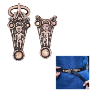 Early Medieval Finglesham Bronze Belt Buckle Set
