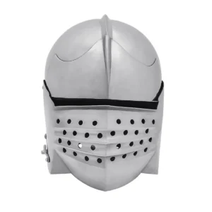 Medieval Italian Bellows Face Sallet Helmet with Padded Liner