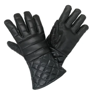 Padded Leather Sparring Gloves for HEMA, LARP & Longsword Training Quilted Cuffs