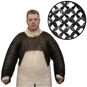 Chainmail Half Hauberk Dome Riveted Alt Flat Rings 9mm