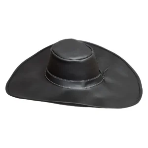Wide Brim Leather Hat