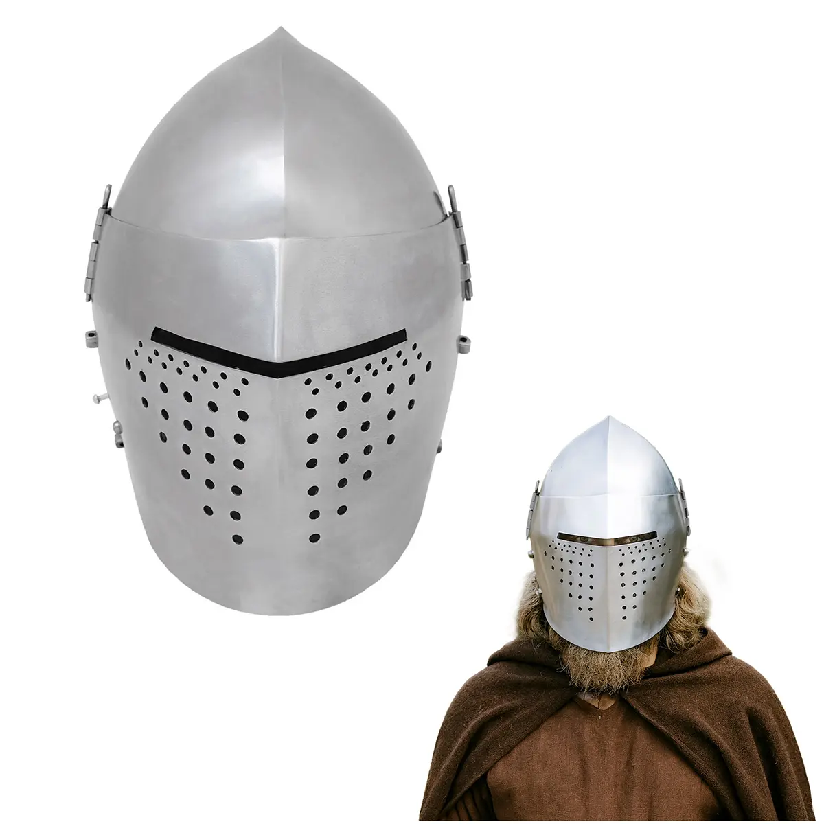 Medieval bascinet helmet